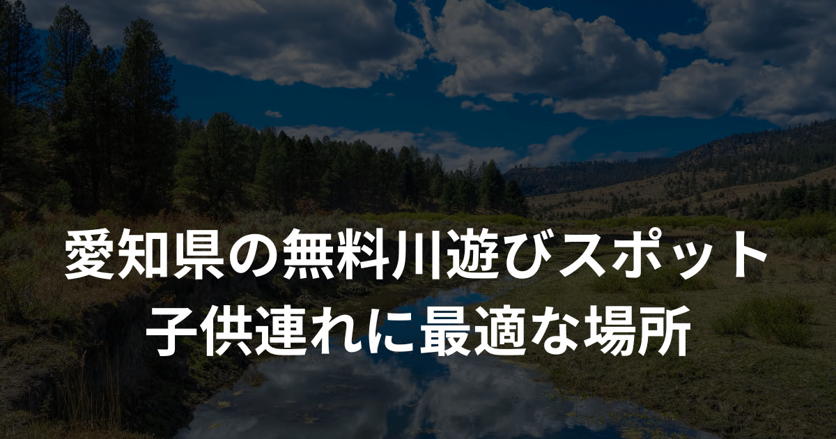 愛知県の無料川遊びスポット